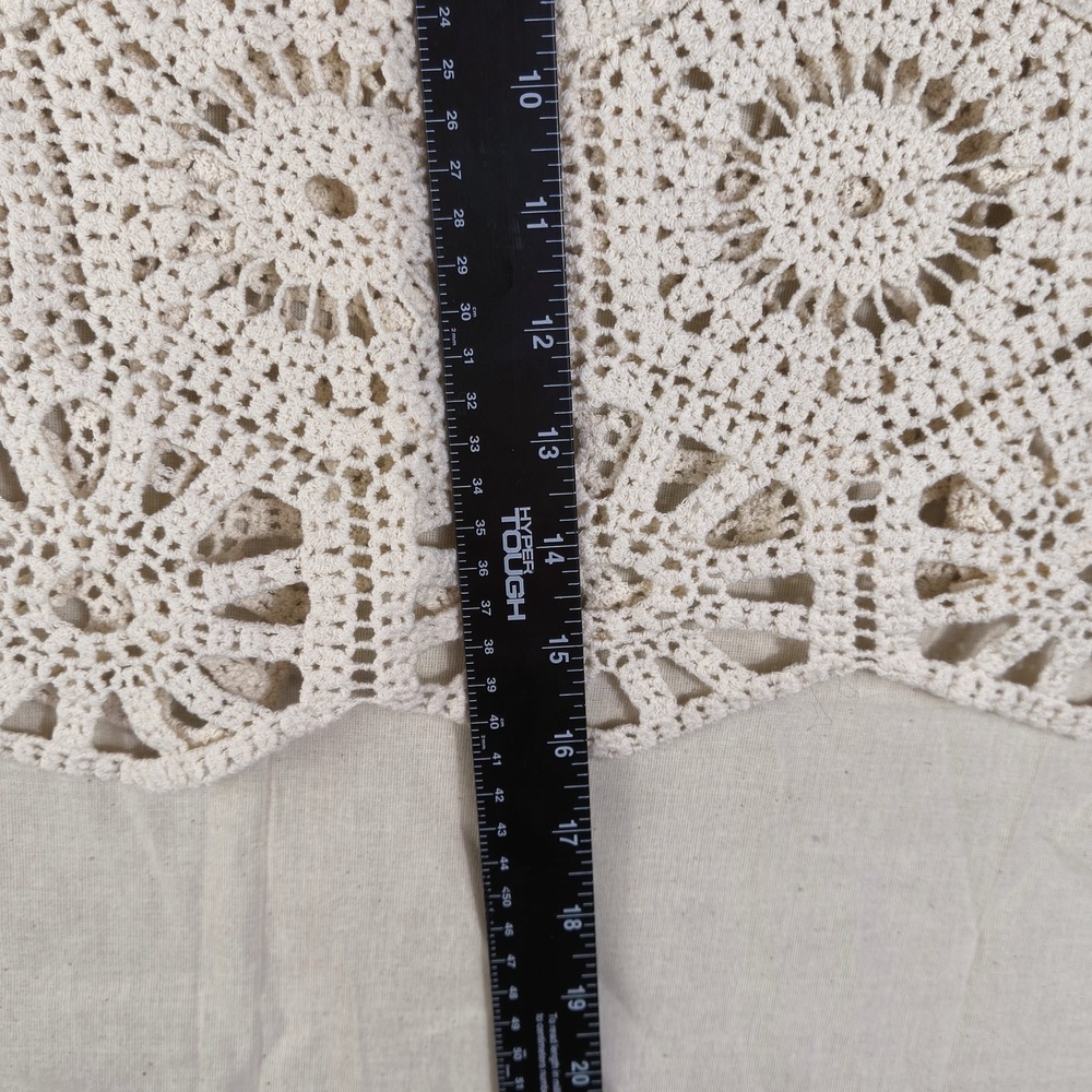 Boho Crochet Crop Top White Cottagecore Fairycore Festival Beachy Y2K Inspired L - Picture 8 of 12